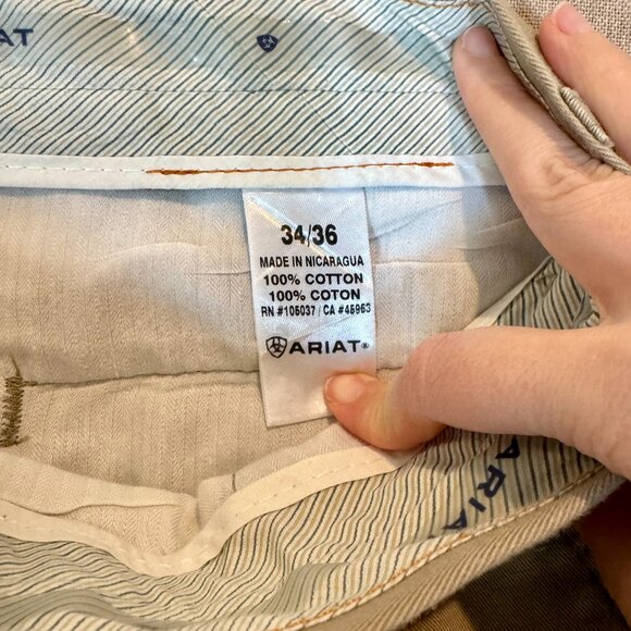 Ariat Performance Khaki Pants Men’s 34x36 Classic Fit Cotton Dress Chinos - Picture 4 of 8